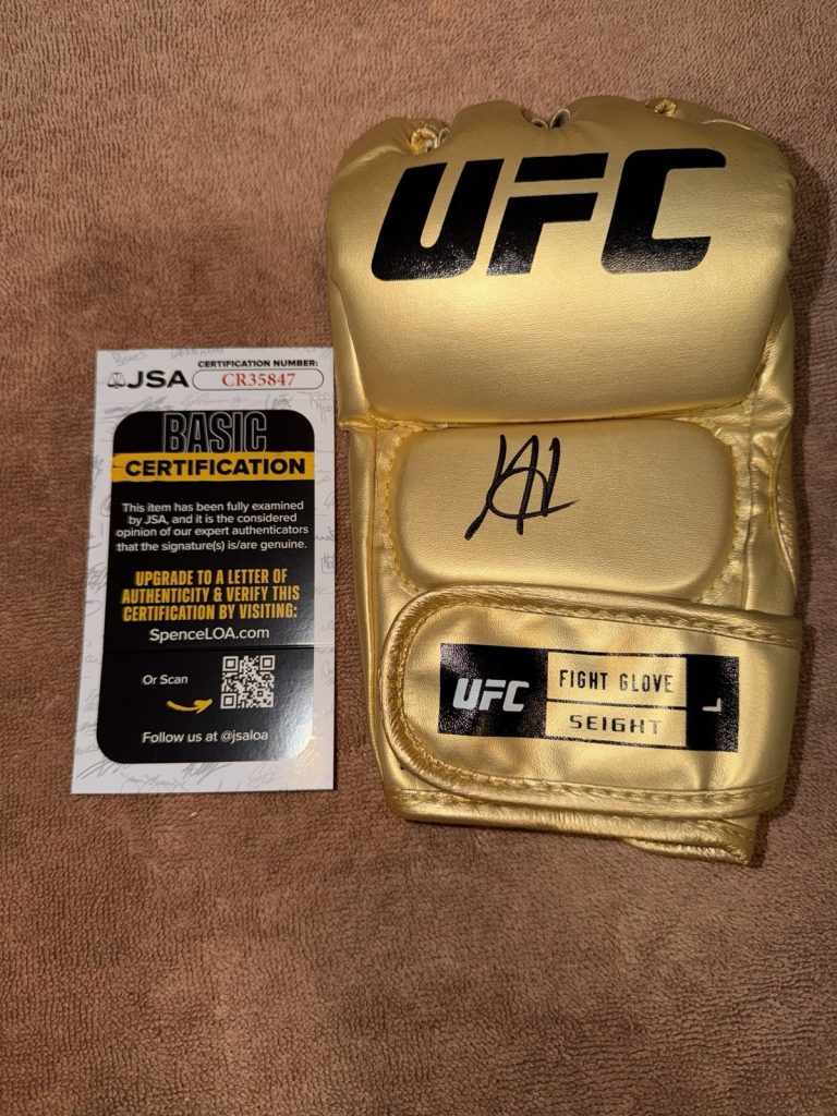 Josh Hokit Signed Gold UFC MMA Glove UFC Newest Superstar Champ JSA Auth