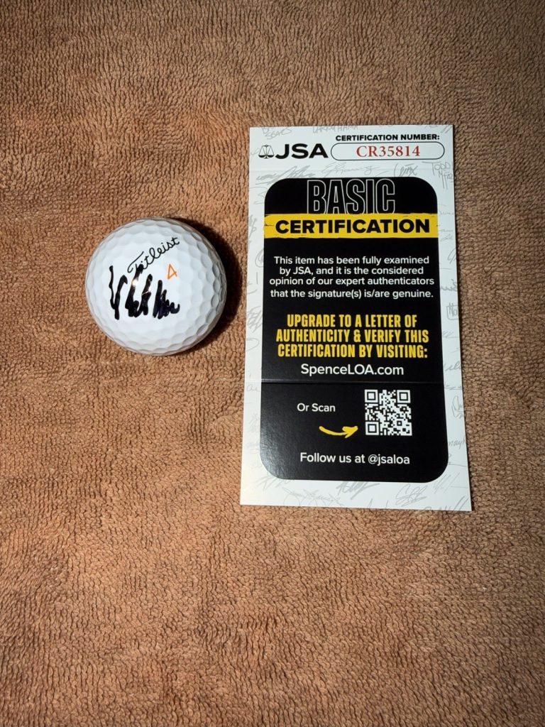 Viktor Hovland Signed Official Titleist Golf Ball PGA Legend Star JSA Auth