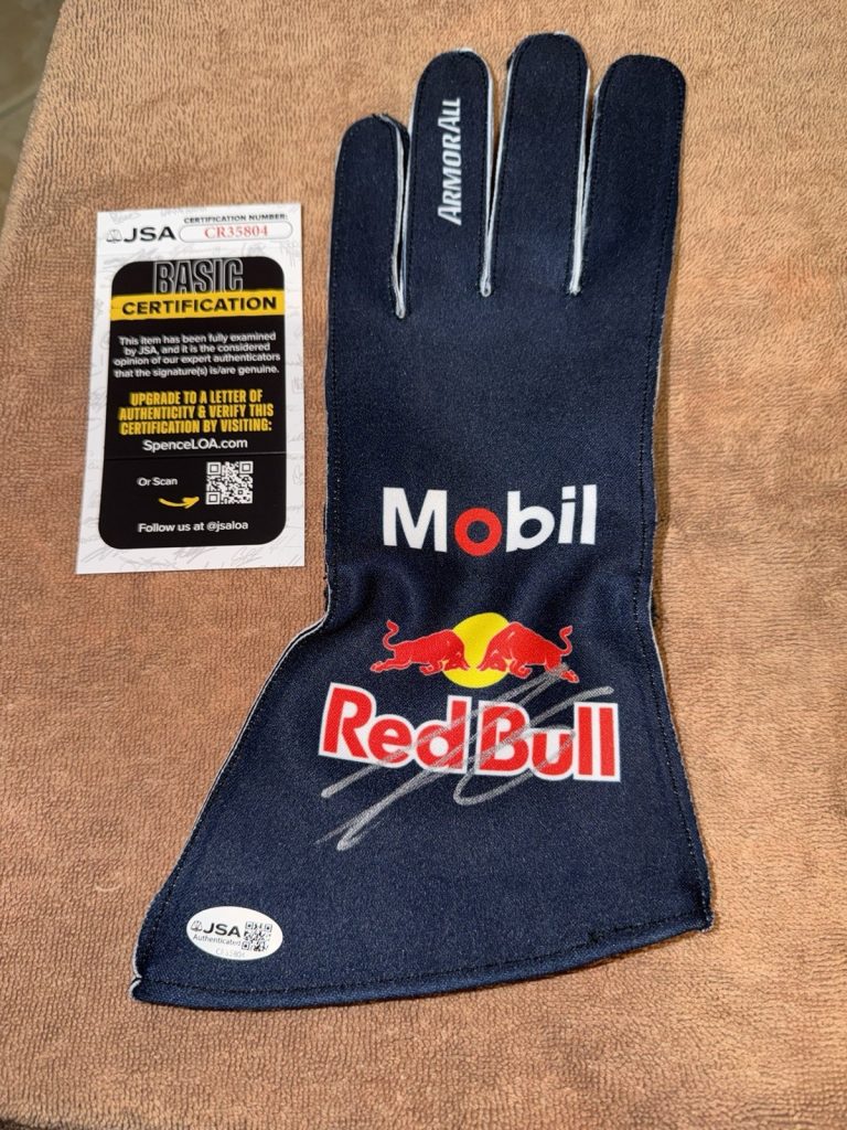 Isack Hadjar Signed Red Bull Racing Race Glove Formula 1 Star France JSA Auth