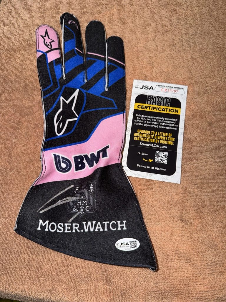 Pierre Gasly Signed Alpine Racing Race Glove Formula 1 Star Legend JSA Auth