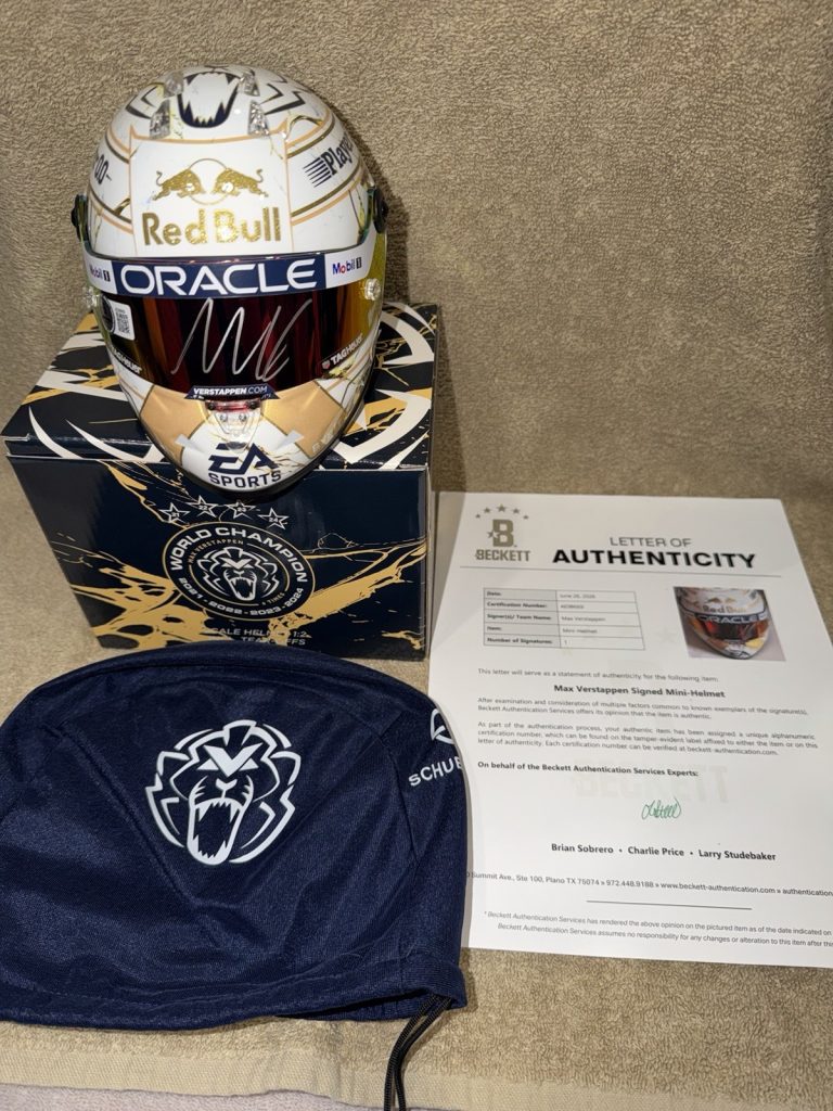 Max Verstappen Signed Official 2024 World Champion Mini Helmet 1:2 Beckett LOA
