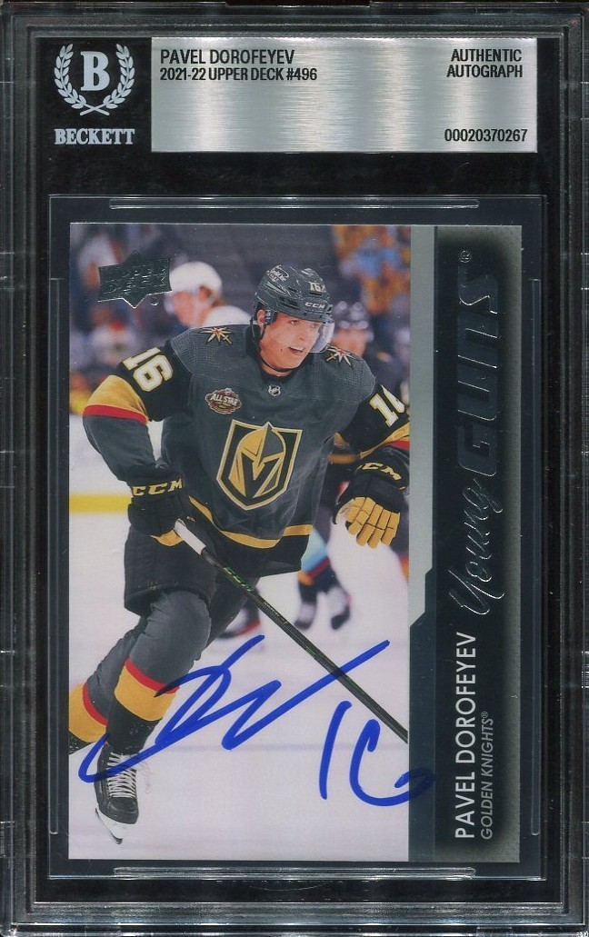 PAVEL DOROFEYEV signed auto 2021 UD YOUNG GUNS ROOKIE CARD RC YG BECKETT (BAS)