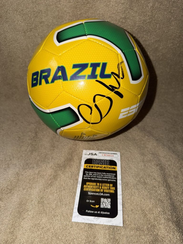 Cafu Marcos Evangelista de Morais Signed Official Brazil Soccer Ball JSA Auth #2