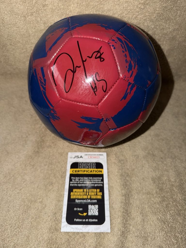 Hristo Stoichkov Signed Official FC Barcelona Soccer Ball World Cup JSA Auth