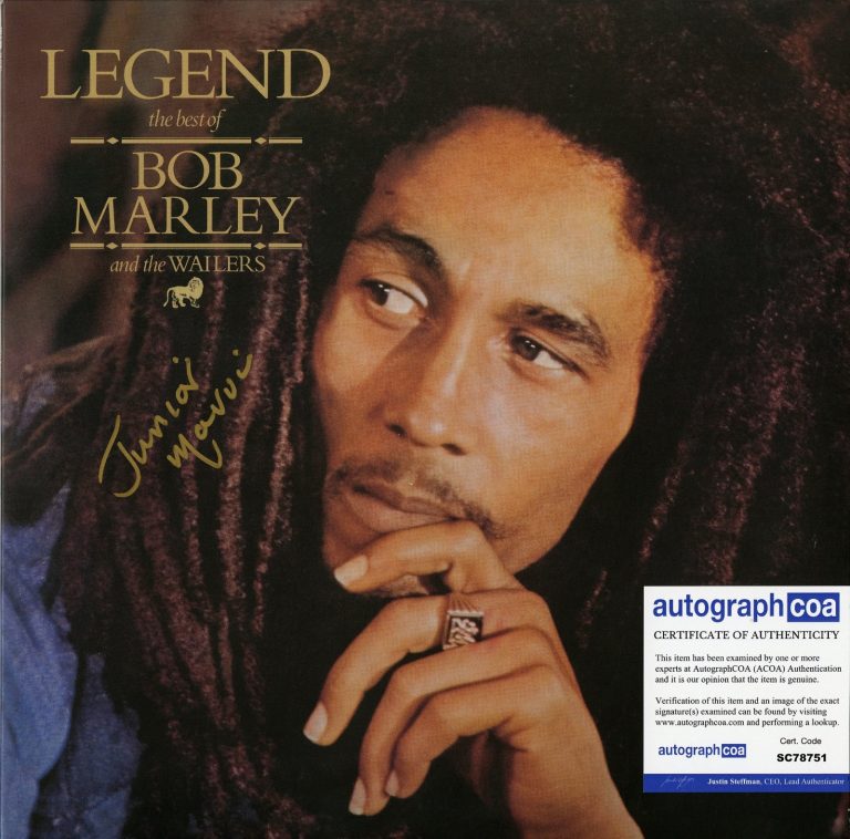 Junior Marvin of the Wailers, SIGNED Bob Marley Legend NEW Vinyl Record ACOA (b)