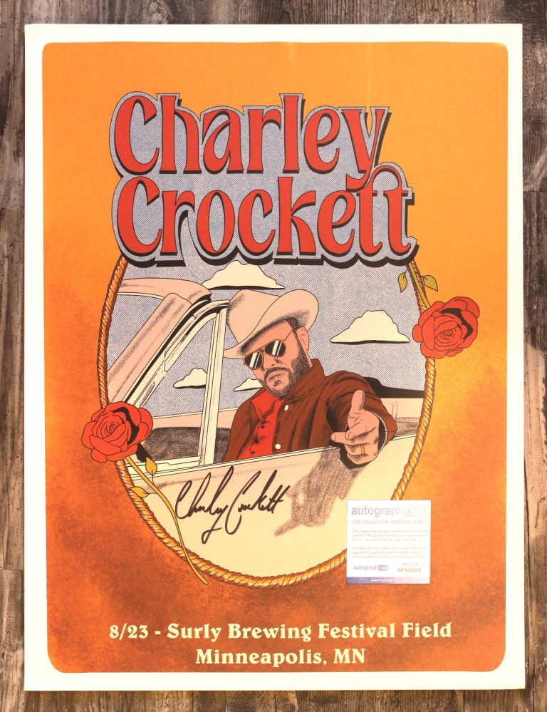 Charley Crockett Tour Poster Surly Brewing Festival MN 8/23 Autographed ACOA