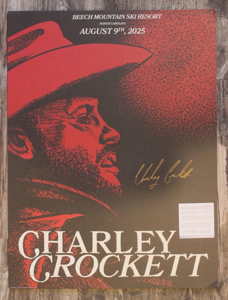 Charley Crockett Tour Poster Beech Mountian Resort 8/9/25 NC  Autographed ACOA