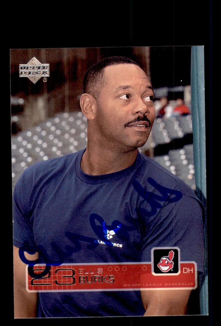 Signed Baseball Card Auto 2003 Upper Deck #302 Ellis Burks Cleveland Indians