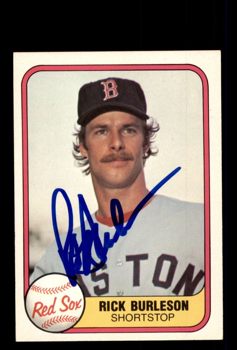 Signed Baseball Card Auto 1981 Fleer #225 Rick Burleson Boston Red Sox