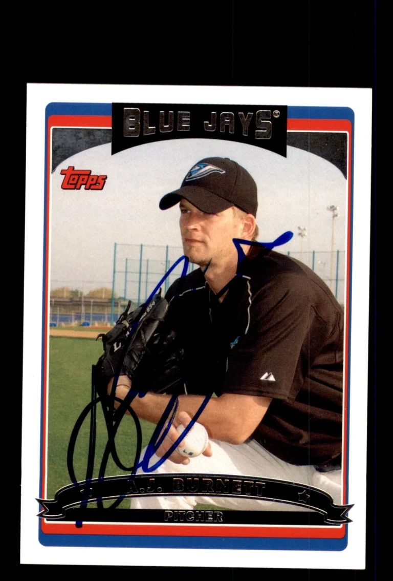Signed Baseball Card Auto 2006 Topps #411 A.J. Burnett Toronto Blue Jays