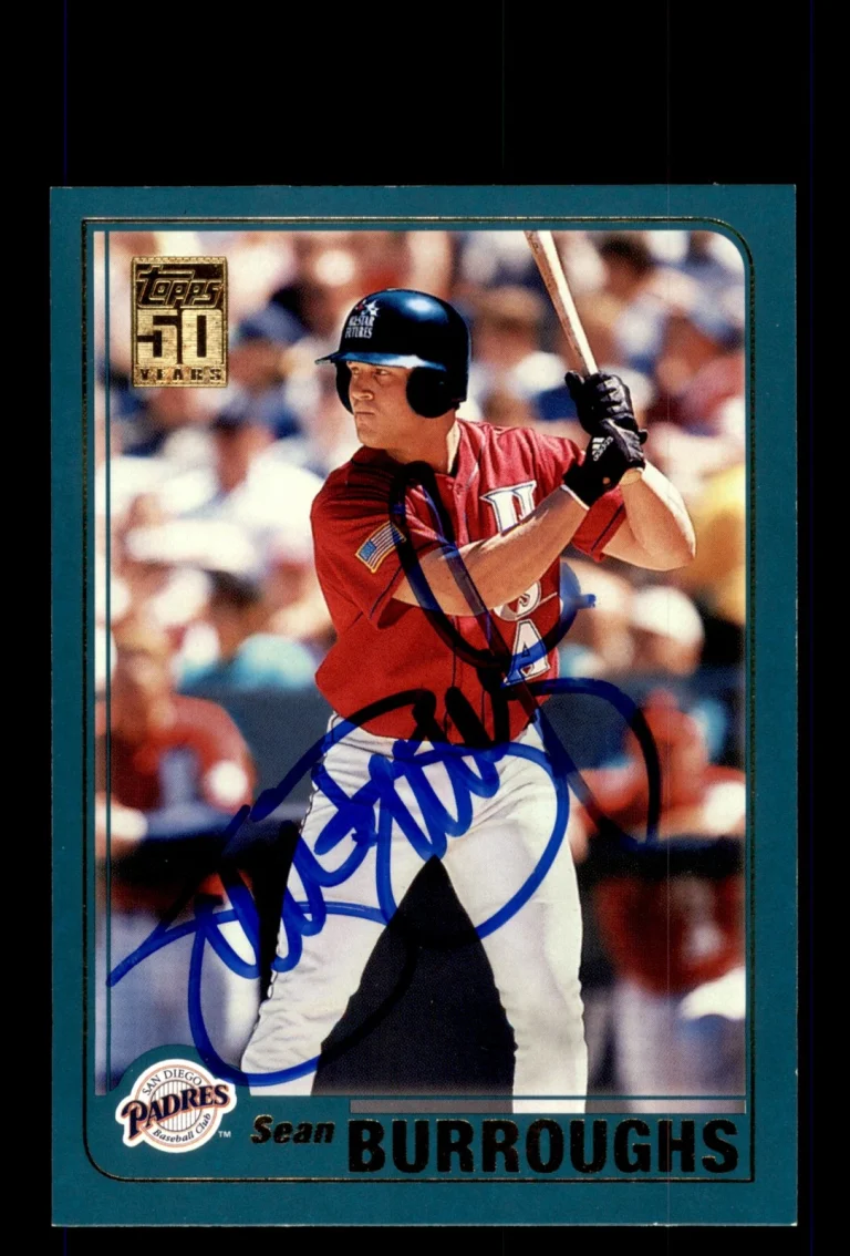 Signed Baseball Card Auto 2001 Topps Traded #T208 Sean Burroughs Padres