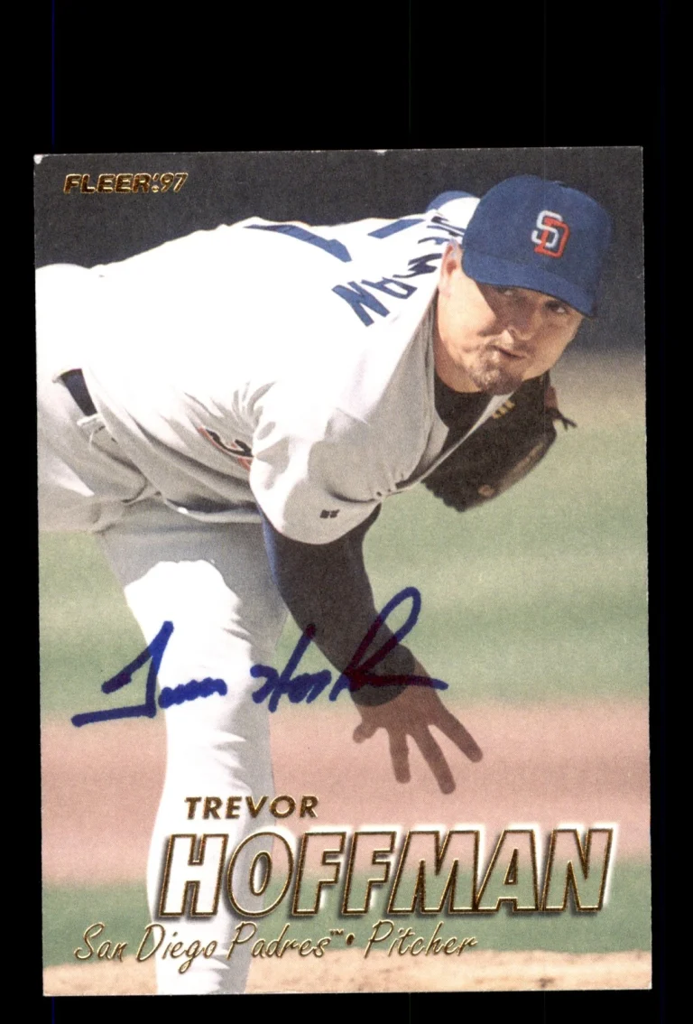 Signed Baseball Card Auto 1997 Fleer #465 Trevor Hoffman San Diego Padres