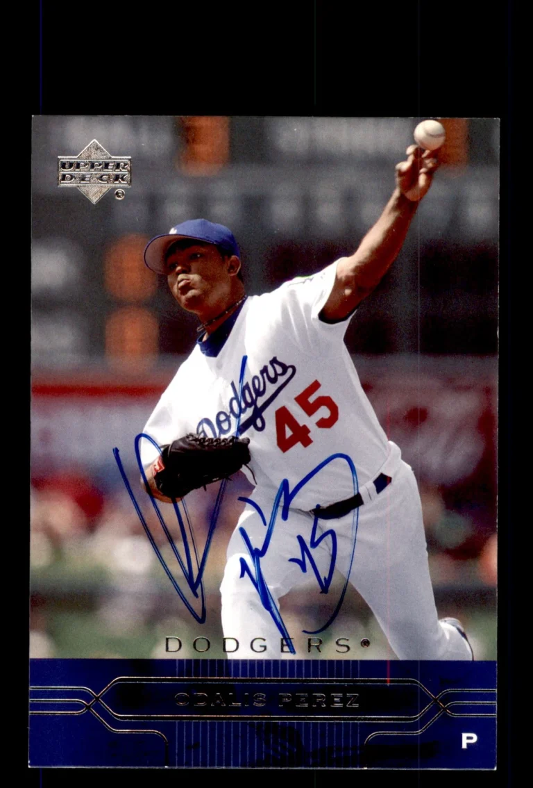 Signed Baseball Card Auto 2005 Upper Deck #362 Odalis Perez Los Angeles Dodgers