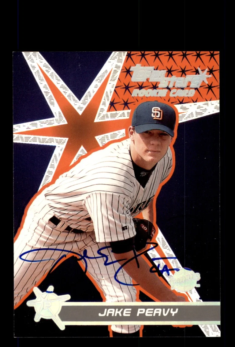Signed Baseball Card Auto 2001 Topps Stars #200 Jake Peavy San Diego Padres