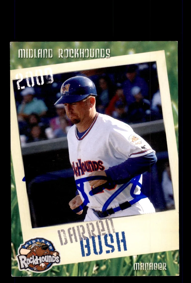 Signed Baseball Card Auto 2009 Grandstand Midland RockHounds Darren Bush