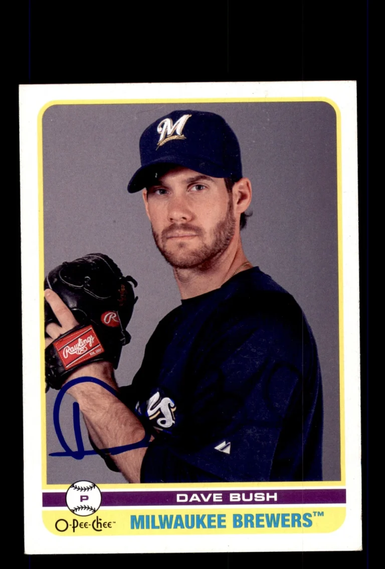 Signed Baseball Card Auto 2009 O-Pee-Chee #397 Dave Bush Milwaukee Brewers