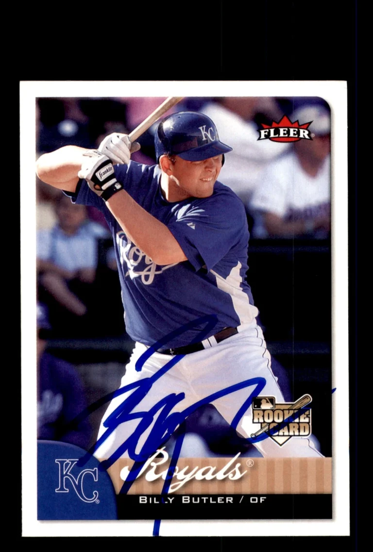 Signed Baseball Card Auto 2007 Fleer #415 Billy Butler Kansas City Royals