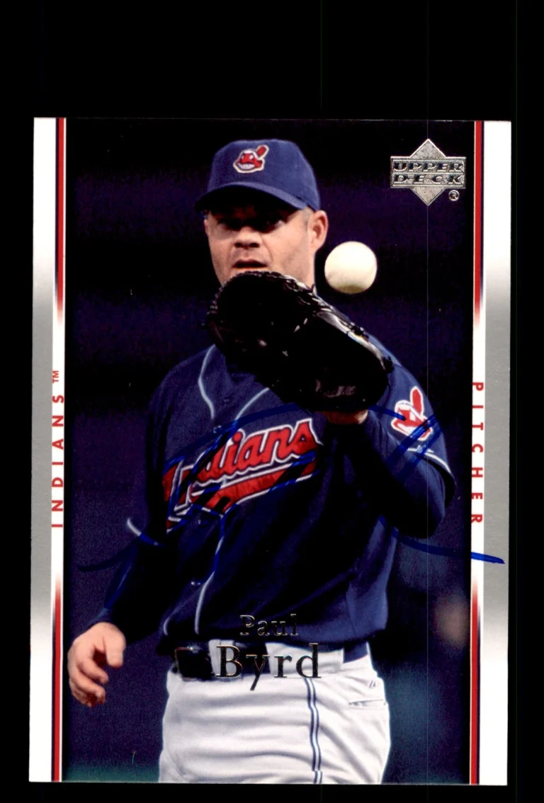 Signed Baseball Card Auto 2007 Upper Deck #102 Paul Byrd Cleveland Indians