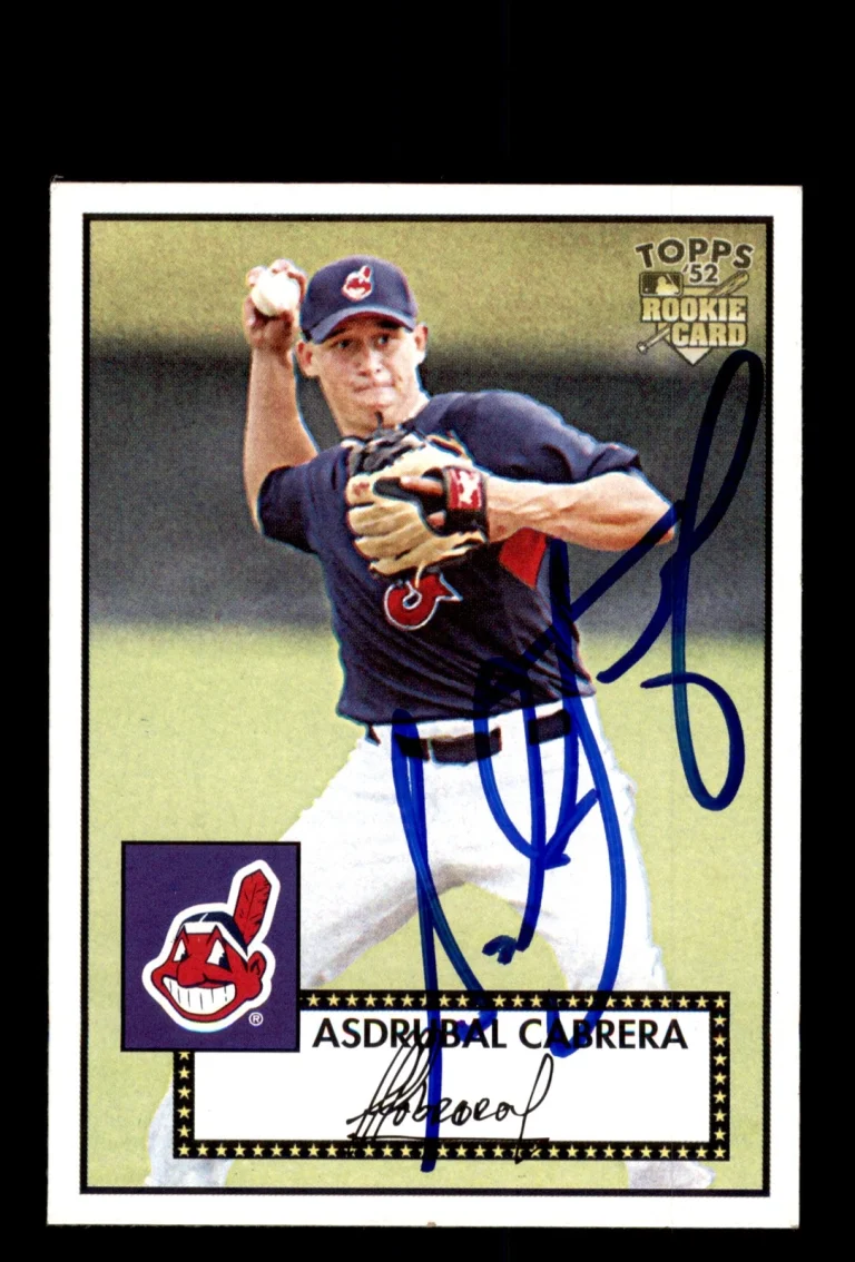 Signed Baseball Card Auto 2007 Topps Rookie 52 #174 Asdrubal Cabrera Indians