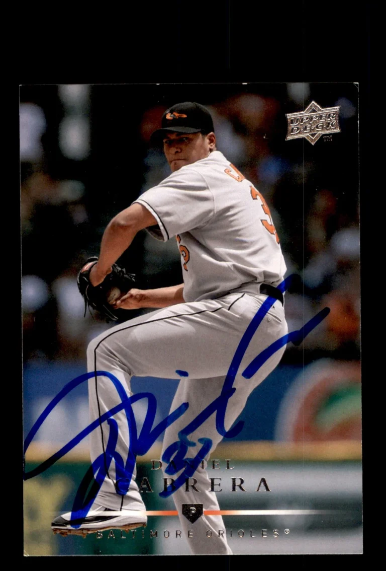 Signed Baseball Card Auto 2008 Upper Deck #172 Daniel Cabrera Baltimore Orioles
