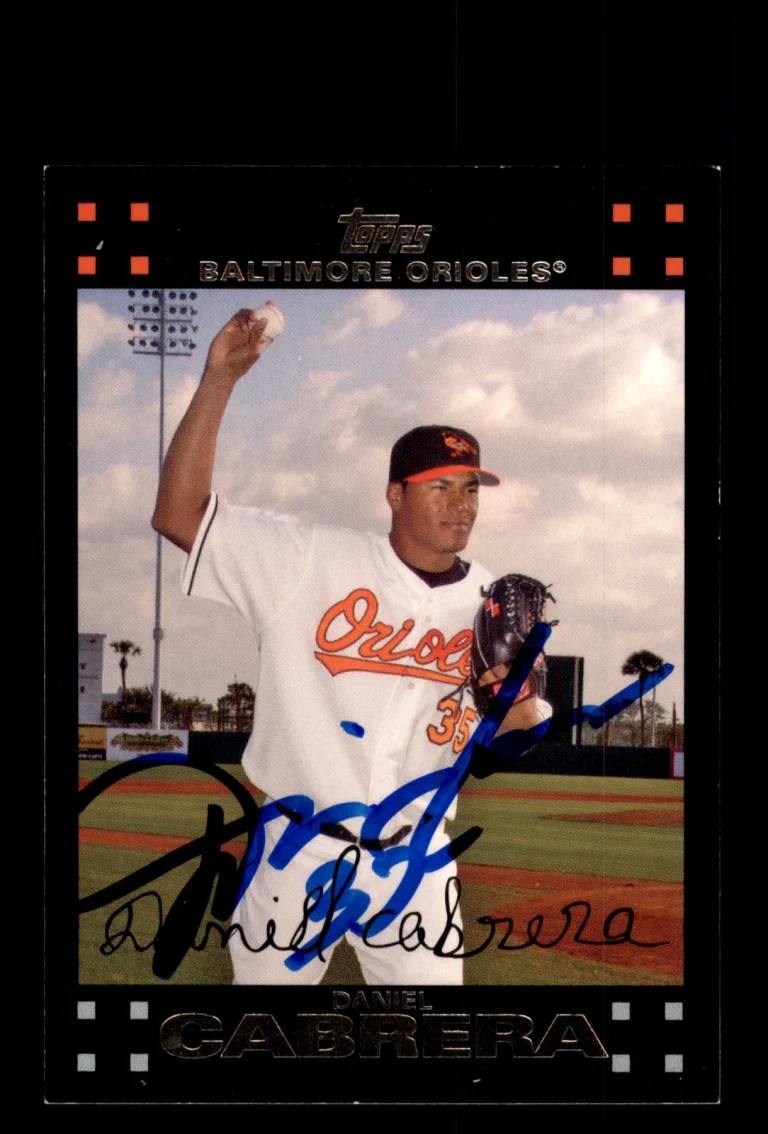 Signed Baseball Card Auto 2007 Topps #54 Daniel Cabrera Baltimore Orioles