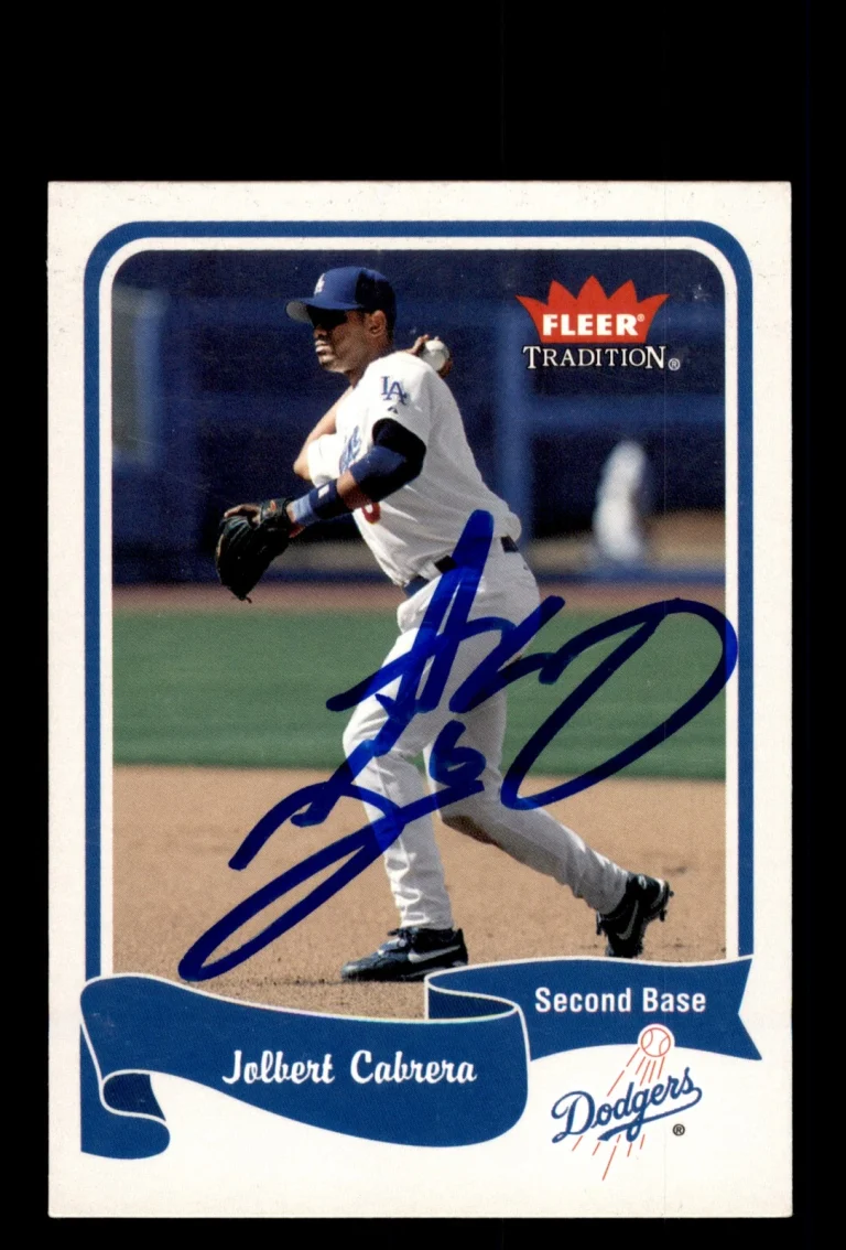 Signed Baseball Card Auto 2004 Fleer Tradition #54 Jolbert Cabrera Dodgers