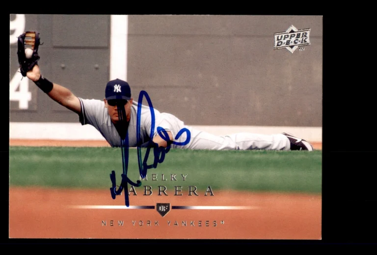 Signed Baseball Card Auto 2008 Upper Deck #300 Melky Cabrera New York Yankees