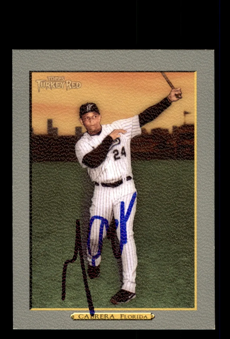 Signed Baseball Card Auto 2006 Topps Turkey Red #454 Miguel Cabrera Marlins