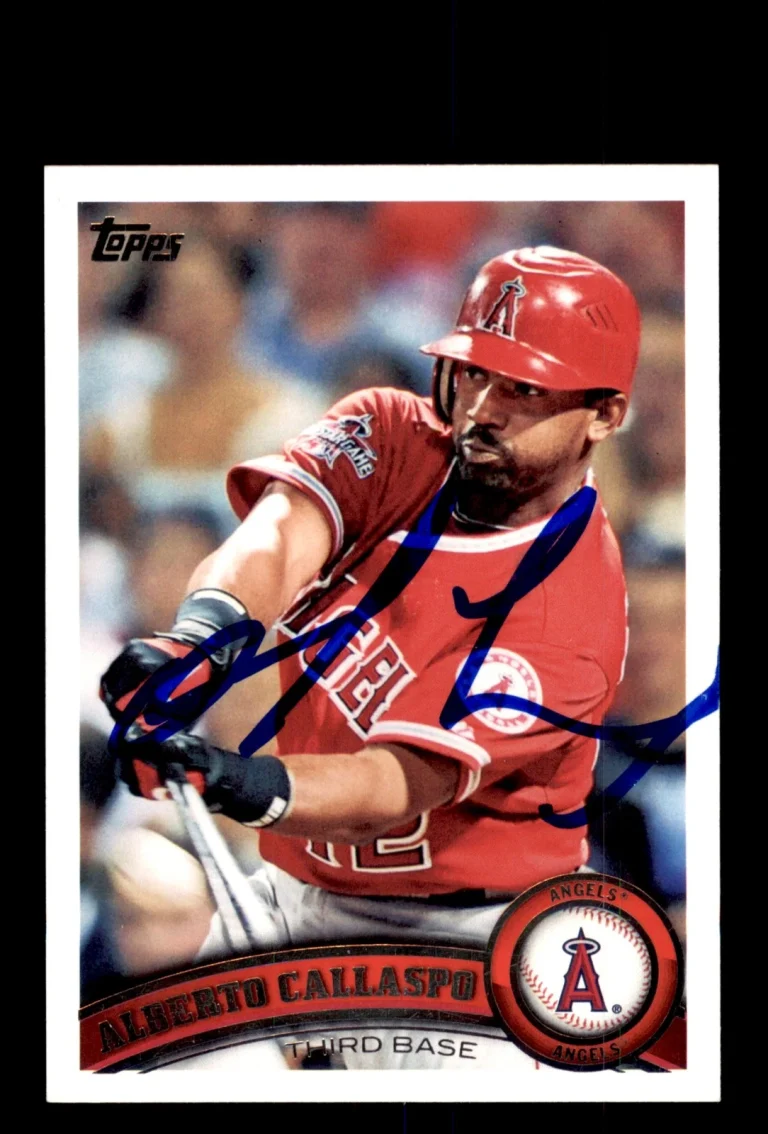Signed Baseball Card Auto 2011 Topps #454 Alberto Callaspo Los Angeles Angels