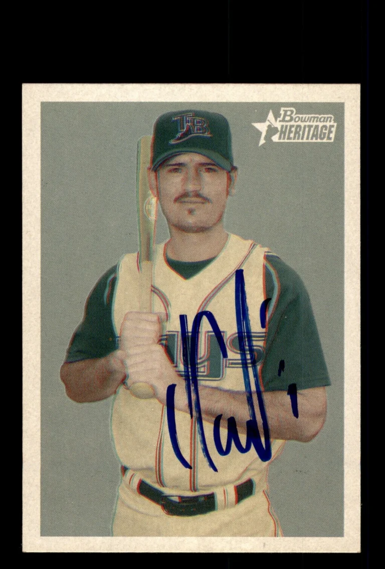Signed Baseball Card Auto 2006 Bowman Heritage #189 Jorge Cantu Devil Rays