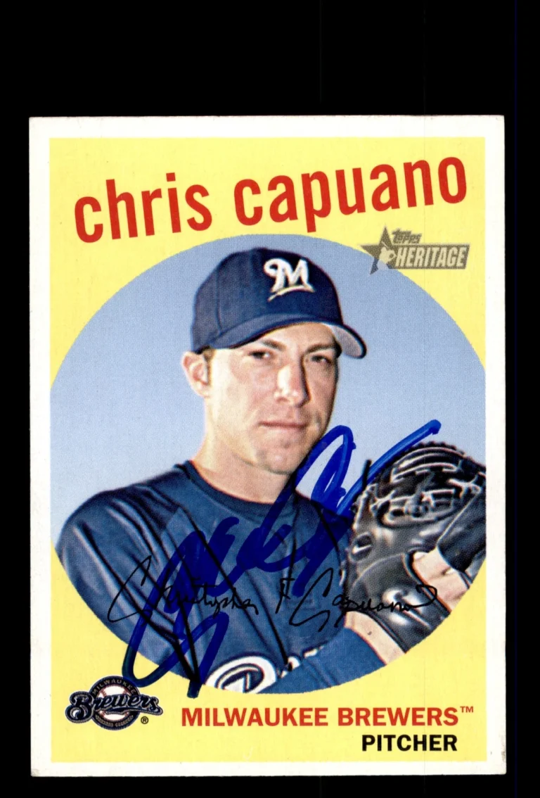 Signed Baseball Card Auto 2008 Heritage #377 Chris Capuano Milwaukee Brewers