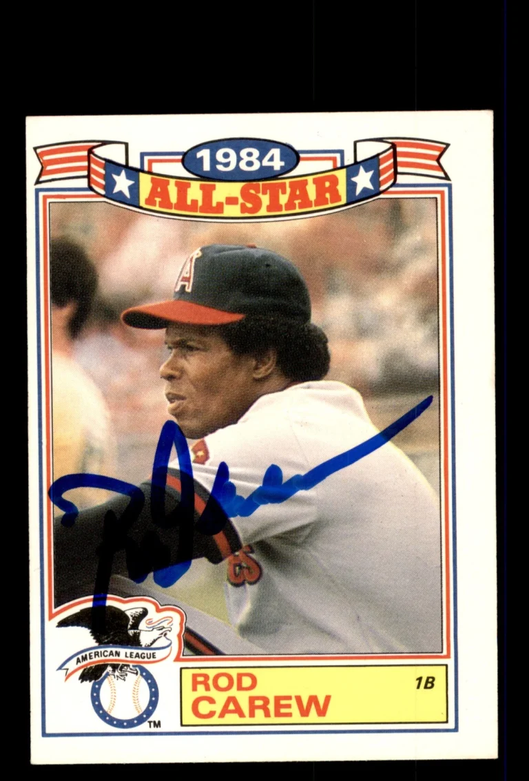 Signed Baseball Card Auto 1985 Topps #13 Rod Carew California Angels