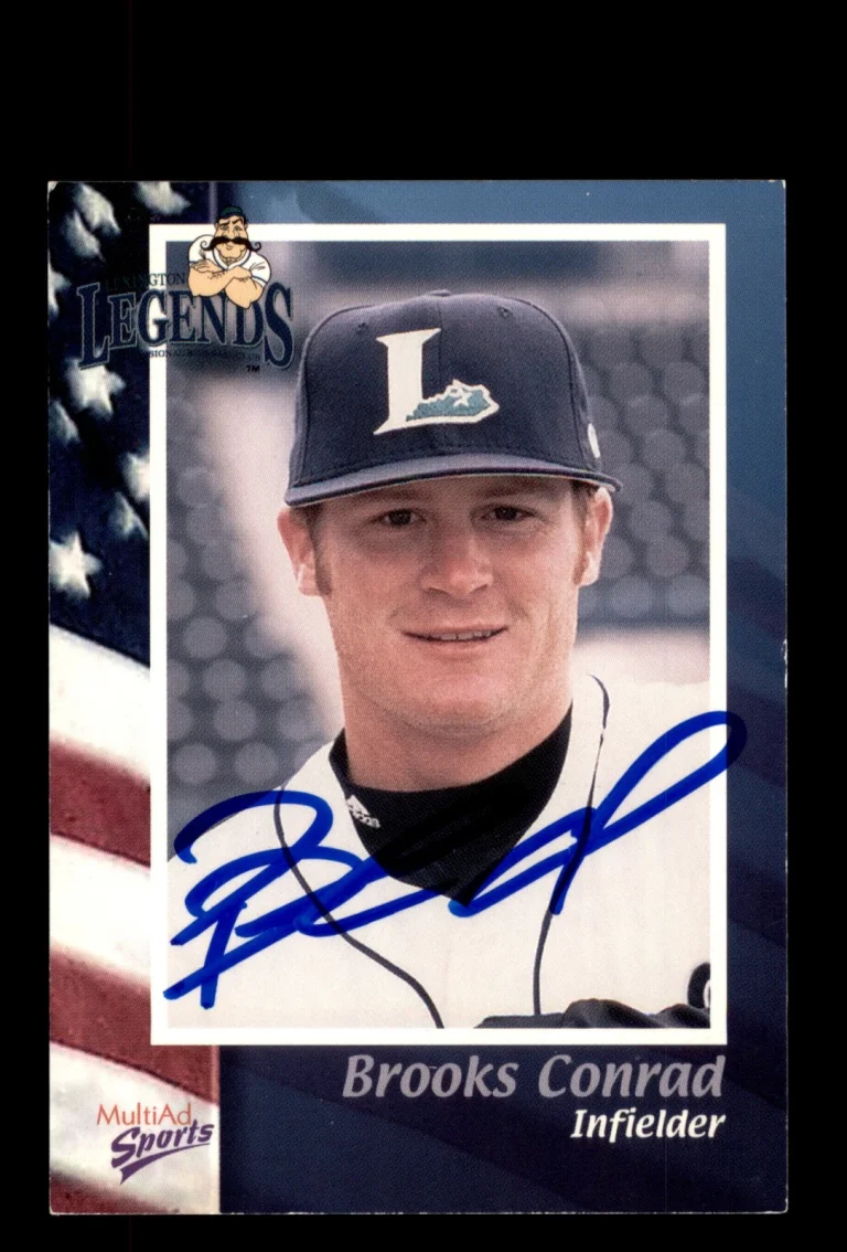 Signed Baseball Card Auto Brooks Conrad 2003 MultiAd Lexington Legends #7