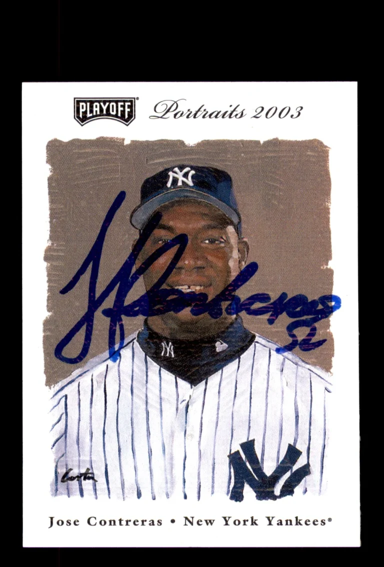 Signed Baseball Card Auto Jose Contreras 2003 Playoff Portraits #86 Yankees