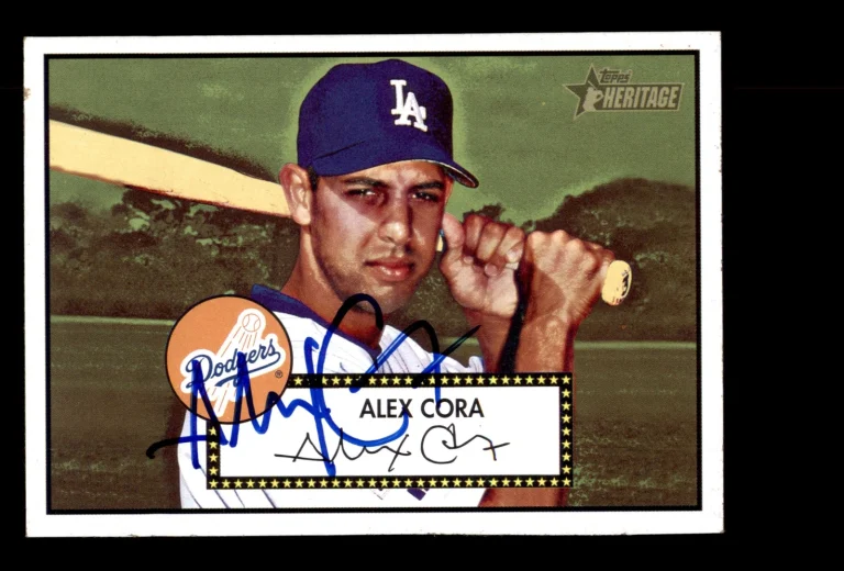 Signed Baseball Card Auto Alex Cora 2001 Topps Heritage #94 Los Angeles Dodgers