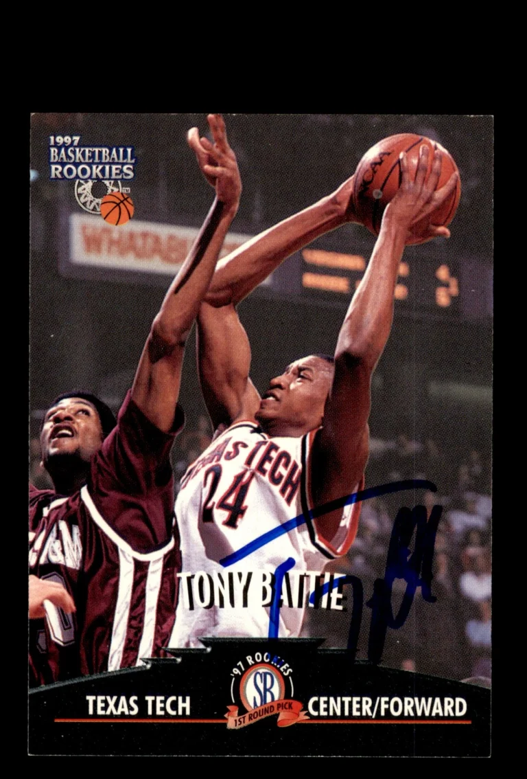 Signed Basketball Card Auto Tony Battie 1997 Score Board Rookies #33 Texas Tech