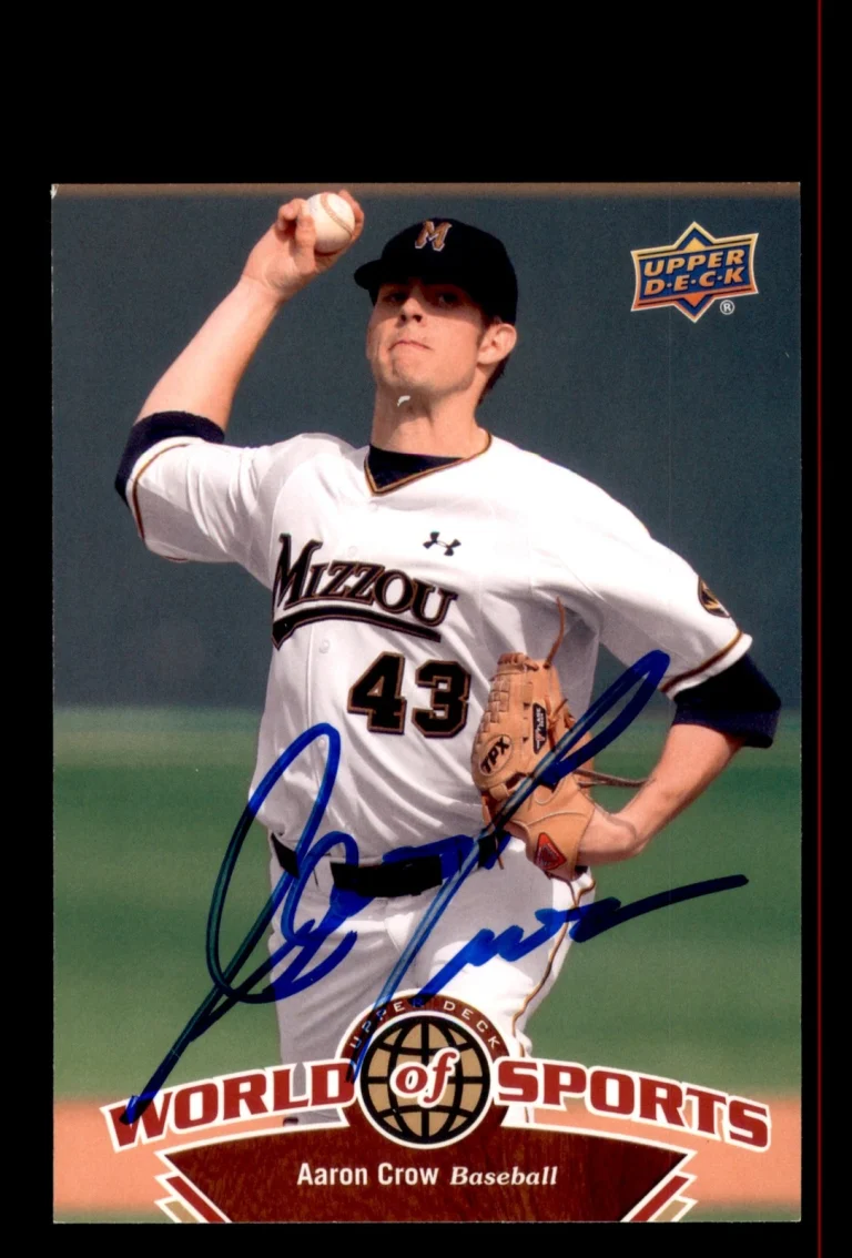 Signed Baseball Card Auto Aaron Crow 2010 Upper Deck World of Sports #151 MU