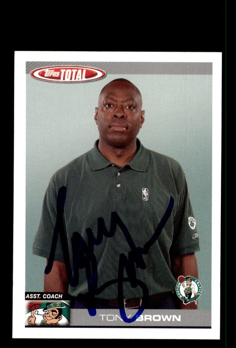 Signed Basketball Card Auto Tony Brown 2004-05 Topps Total #364 Boston Celtics