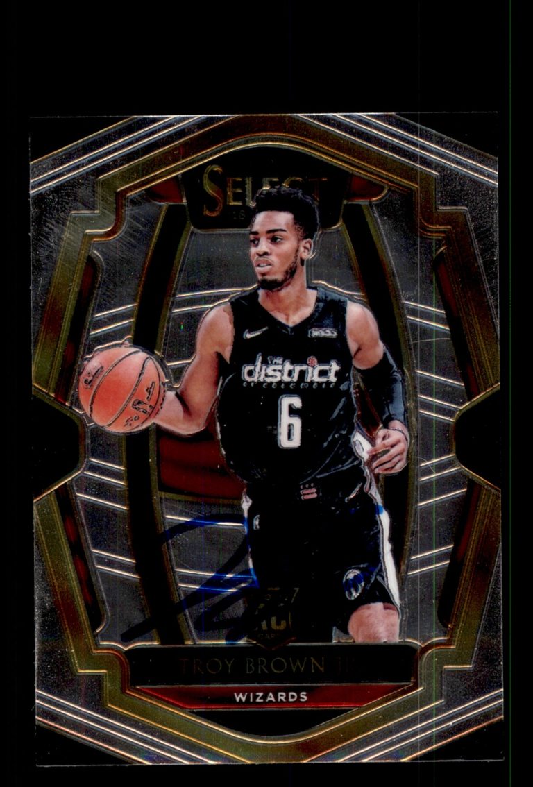 Signed Basketball Card Auto Troy Brown Jr. 2018-19 Panini Select #144 Wizards