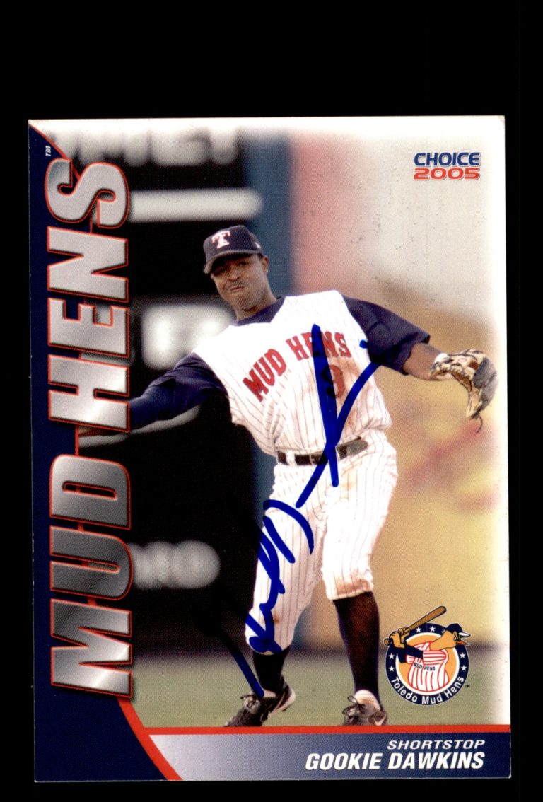 Signed Baseball Card Auto Gookie Dawkins 2005 Choice Toledo Mud Hens #05