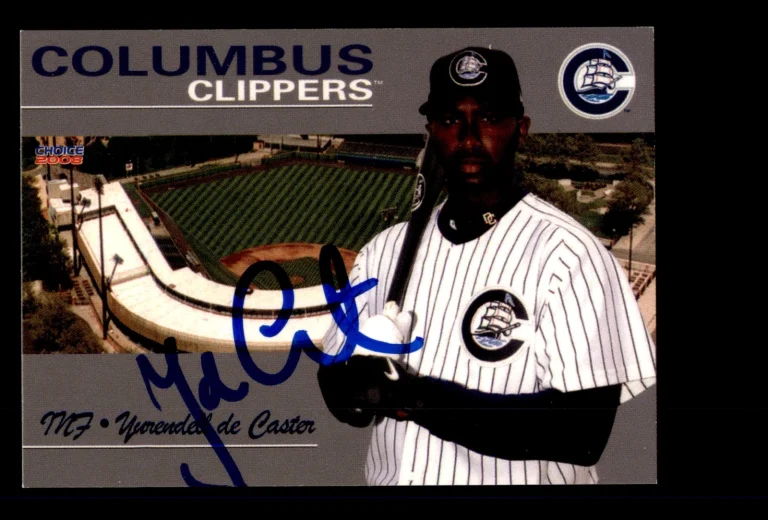 Signed Baseball Card Auto Yurendell de Caster 2008 Choice Columbus Clippers #9