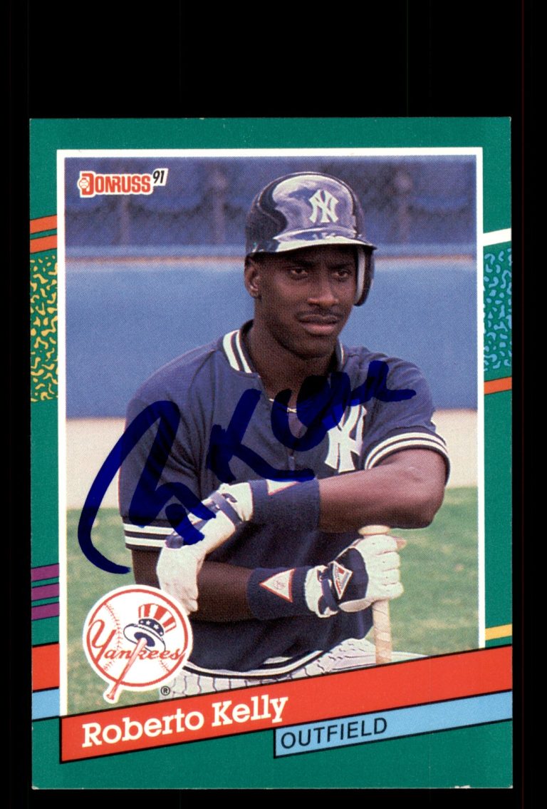 Signed Baseball Card Auto Roberto Kelly 1991 Donruss #538 New York Yankees