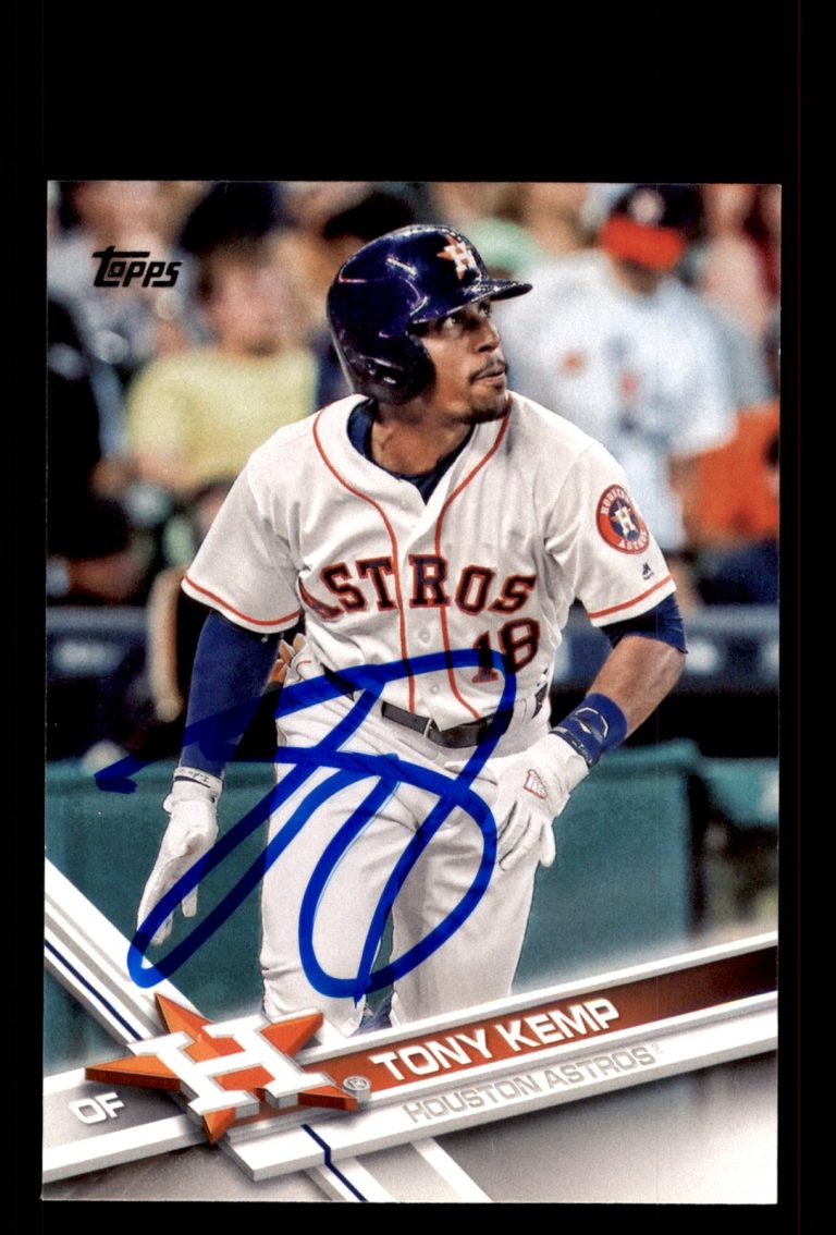 Signed Baseball Card Auto Tony Kemp 2017 Topps #513 Houston Astros