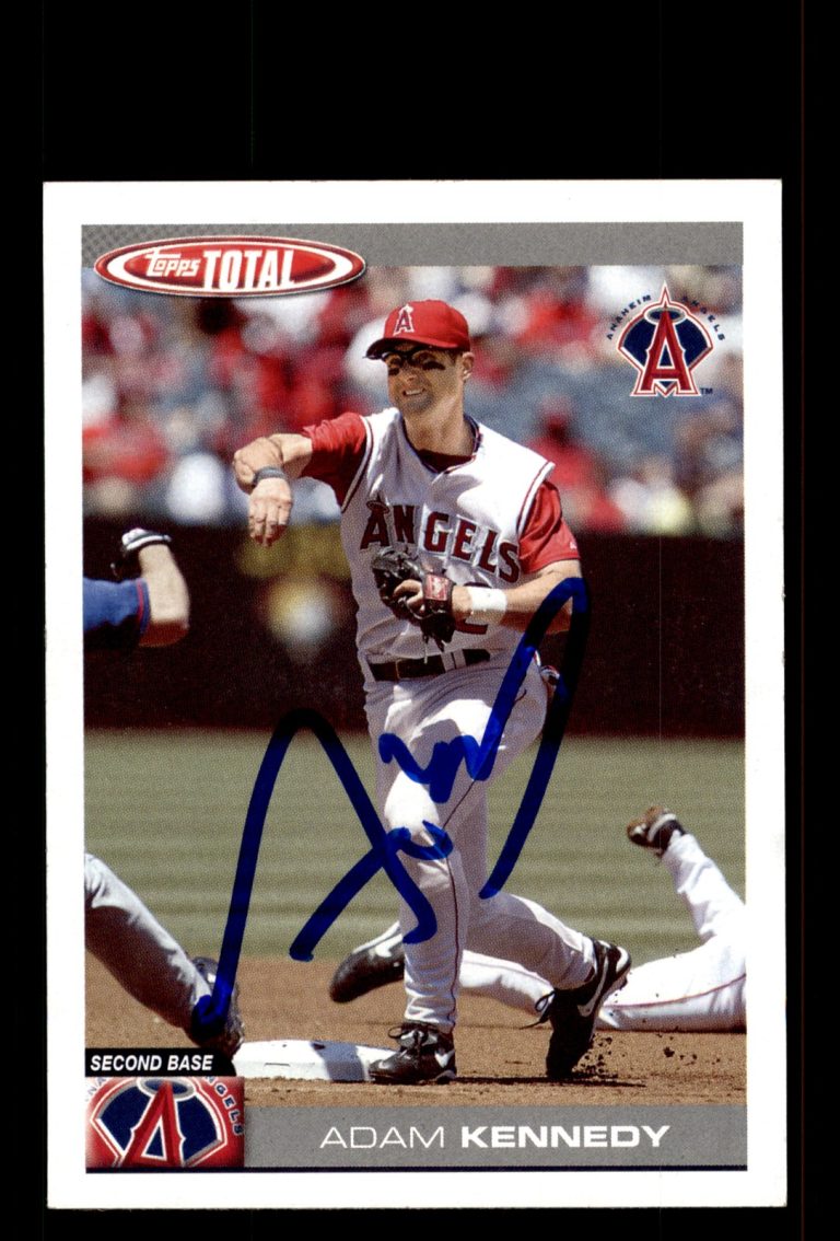 Signed Baseball Card Auto Adam Kennedy 2004 Topps Total #207 Anaheim Angels