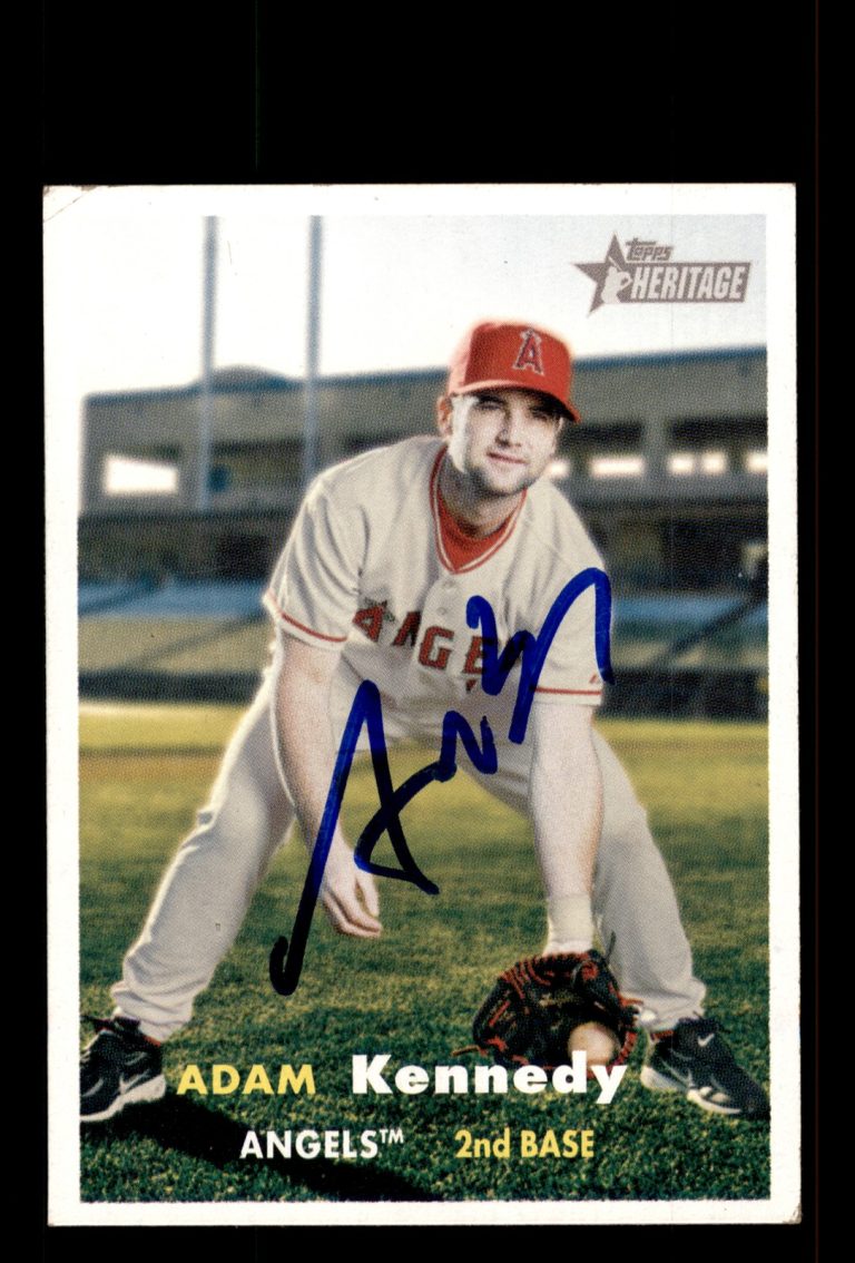 Signed Baseball Card Auto Adam Kennedy 2006 Topps Heritage #434 Angels
