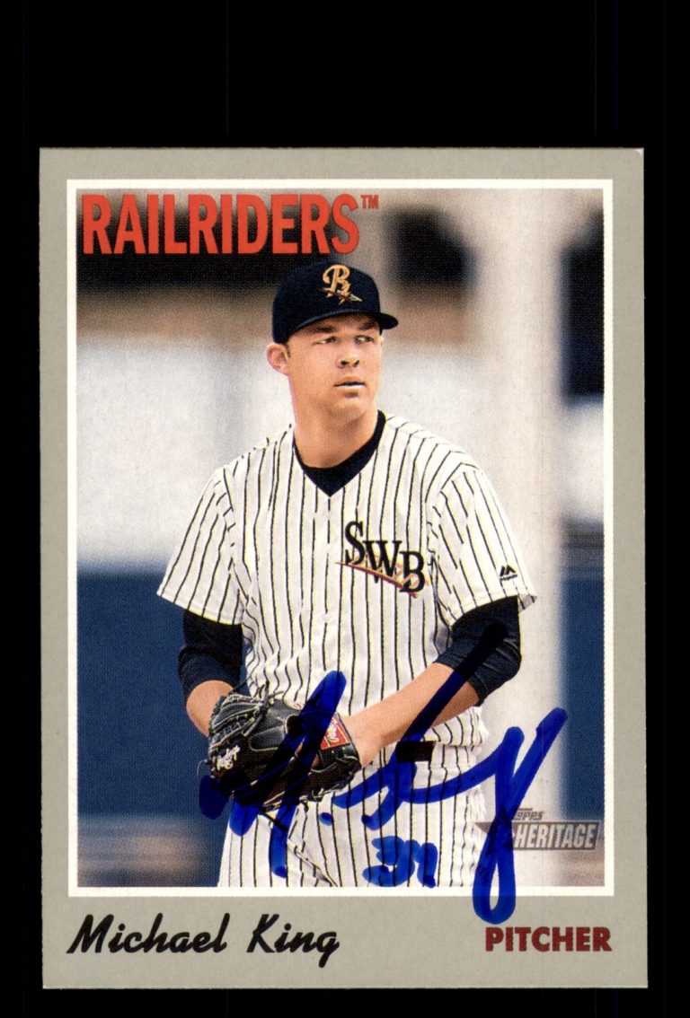 Signed Baseball Card Auto Michael King 2019 Topps Heritage Minor League #3