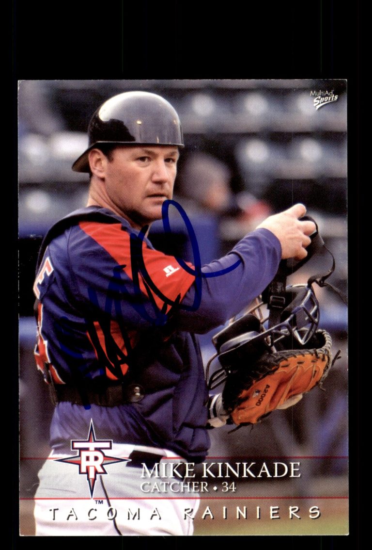 Signed Baseball Card Auto Mike Kinkade 2008 MultiAd Tacoma Rainiers