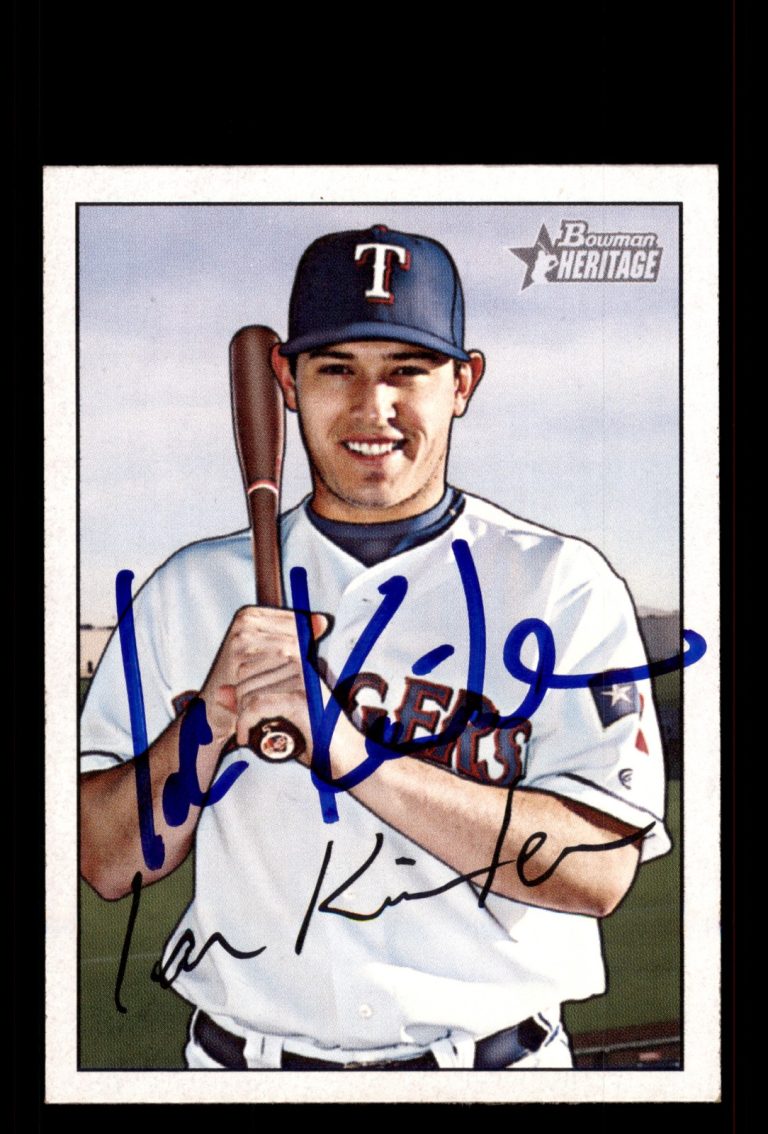 Signed Baseball Card Auto Ian Kinsler 2007 Bowman Heritage #183 Texas Rangers