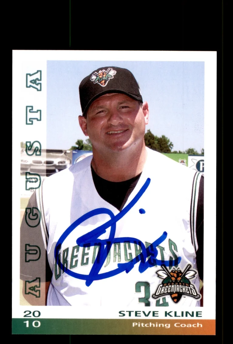 Signed Baseball Card Auto Steve Kline 2010 Grandstand Augusta GreenJackets