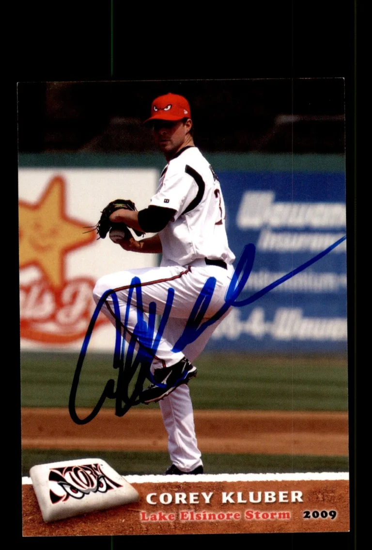 Signed Baseball Card Auto Corey Kluber 2008 Grandstand Lake Elsinore Storm MILB